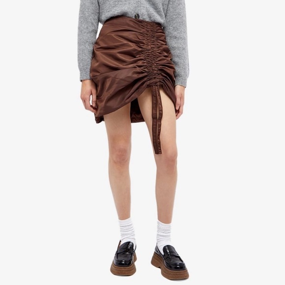 Ganni ruched shell mini skirt - Picture 4 of 6